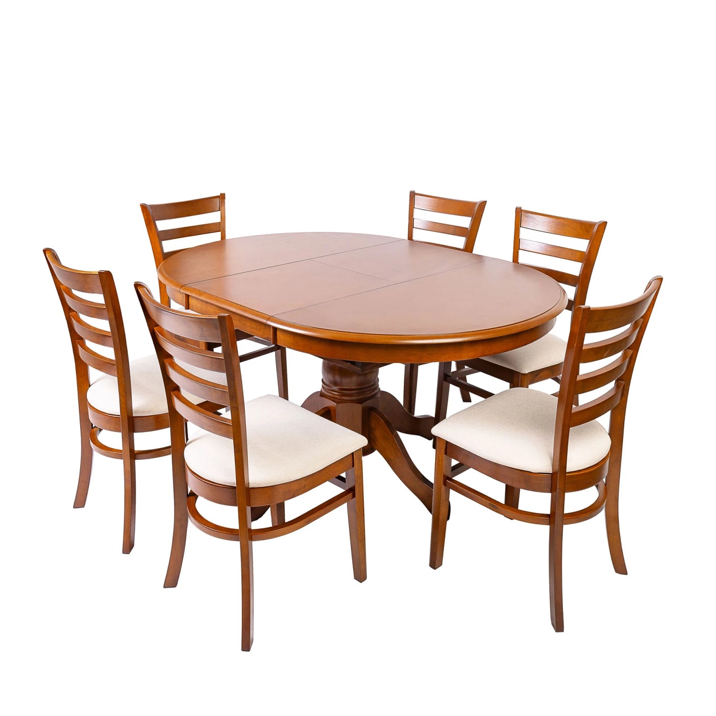 JUEGO DE COMEDOR 1+6 - MADERA MARRON HV